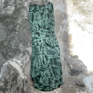 Women’s Green tie dye pattern midi dress sz S